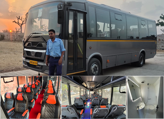 16 seater sml isuzu ultra luxury coach with toilet washroom fridge heater on rent in delhi