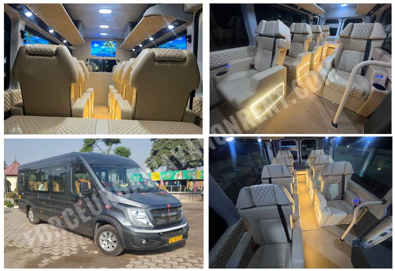 8+1 seater force urbania luxury van with 1x1 modified seats on rent in delhi