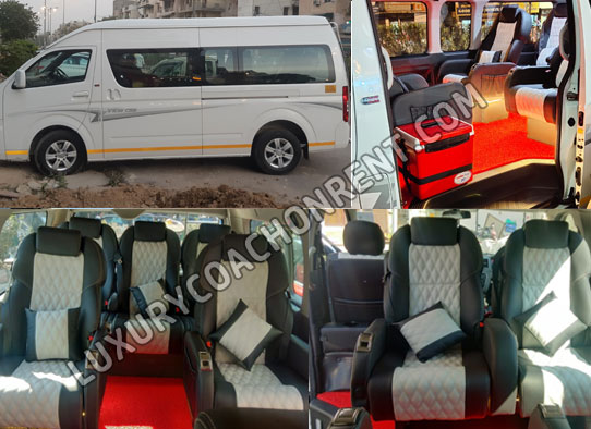 8 seater luxury caravan vanity van with toilet washroom kitchen hire in delhi jaipur punjab