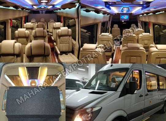 11+1 seater mercedes sprinter imported van hire in delhi